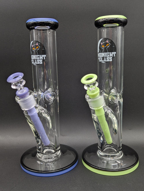 Midnight Glass 12" 9mm Straight Tube Bong-Avernic Smoke Shop