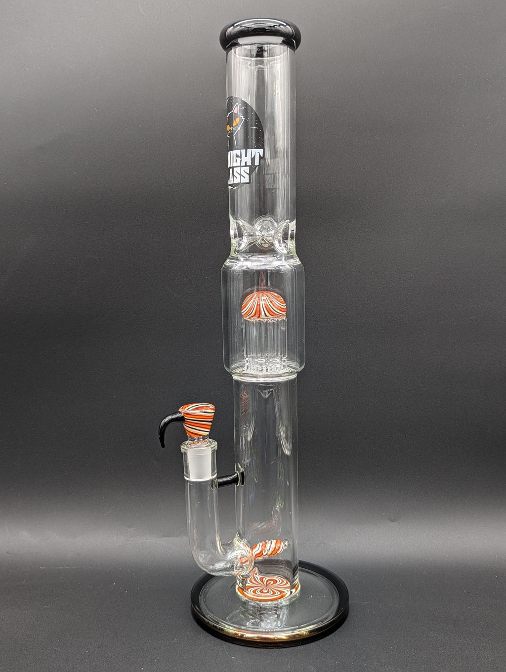 Midnight Glass 18" Worked Dual Perc Bong-Avernic Smoke Shop