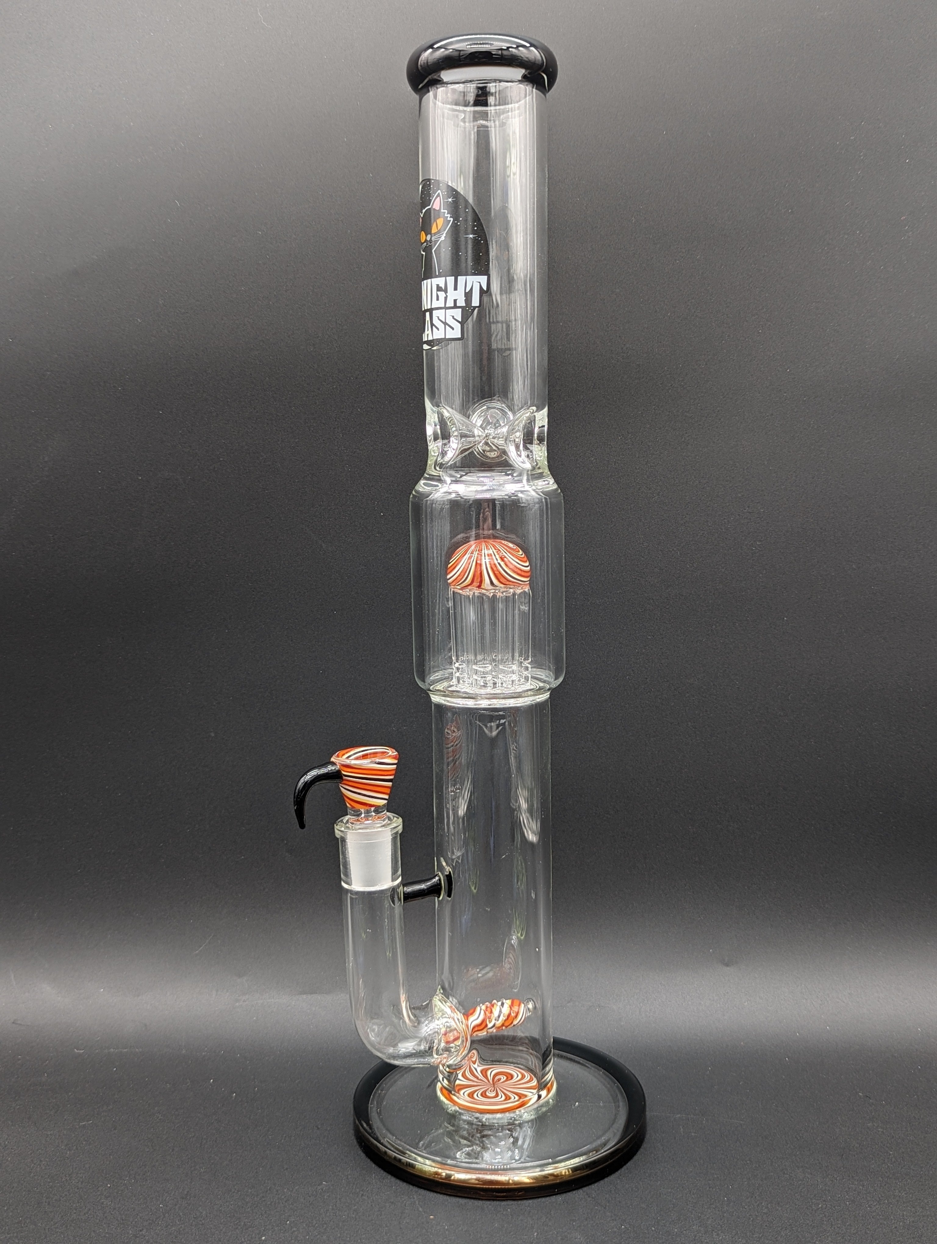 Midnight Glass 18" Worked Dual Perc Bong-Avernic Smoke Shop