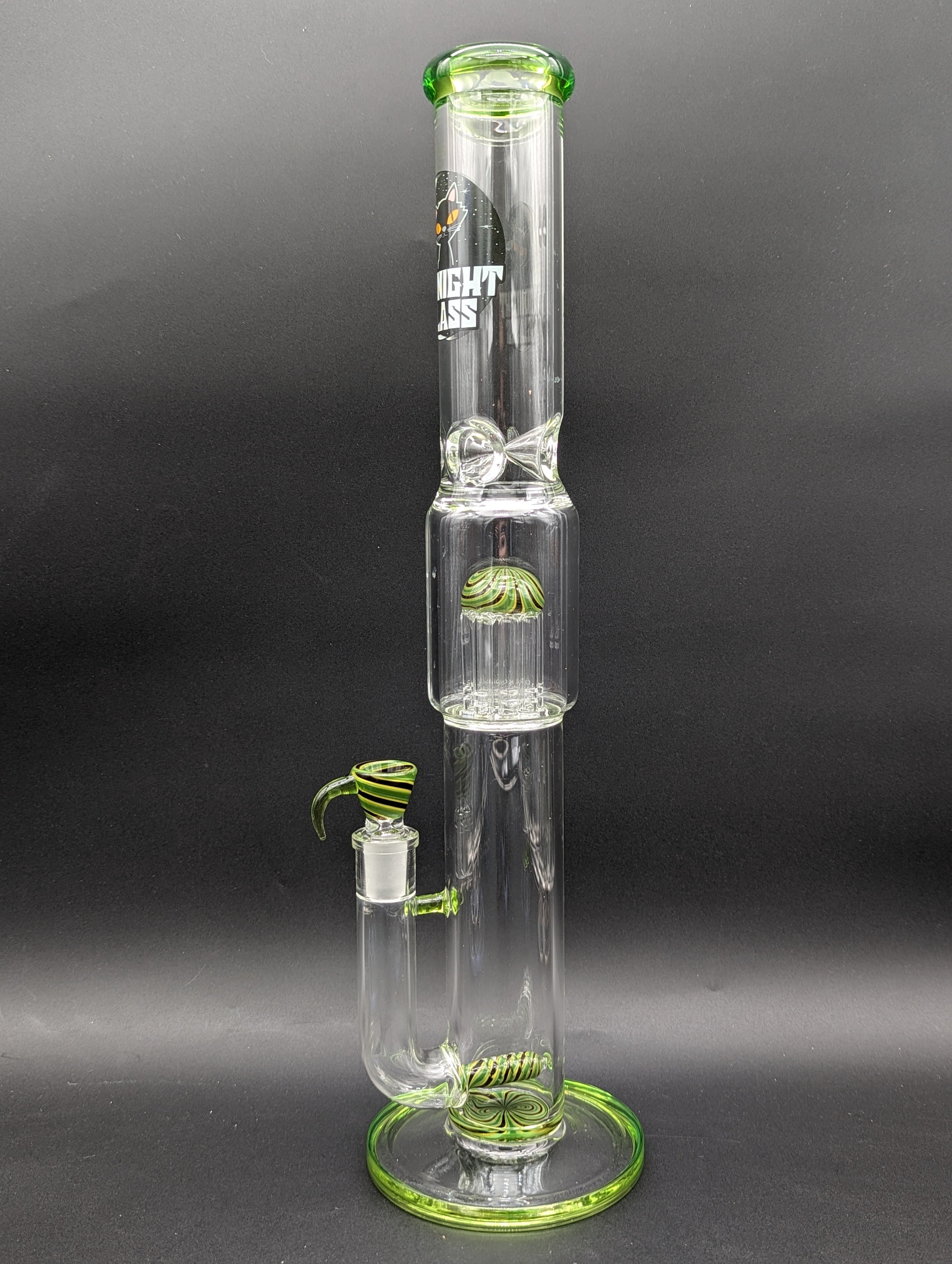 Midnight Glass 18" Worked Dual Perc Bong-Avernic Smoke Shop
